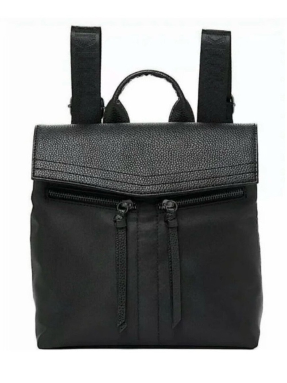 Botkier Black Leather-Trim Nylon Backpack